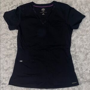 Healing Hands Black 2-Pocket Scrub Top
